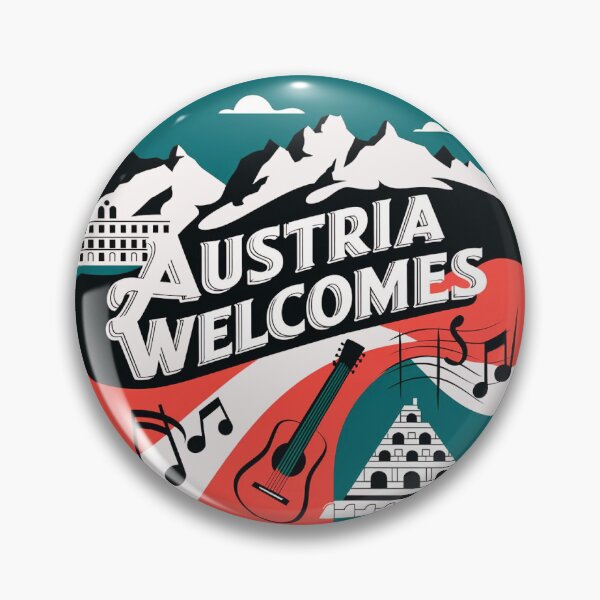 Item preview, Austria Welcomes Flag Map designed and sold by AnimalsDH305.