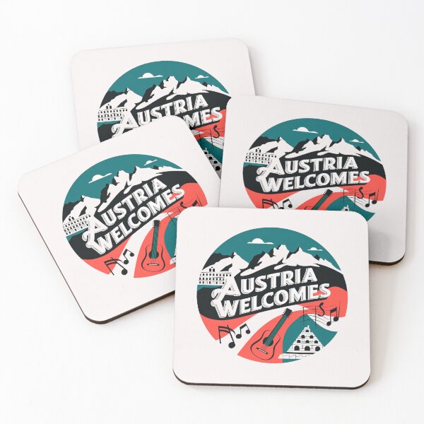 Item preview, Austria Welcomes Flag Map designed and sold by AnimalsDH305.