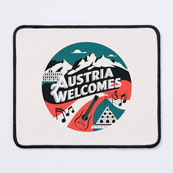 Item preview, Austria Welcomes Flag Map designed and sold by AnimalsDH305.
