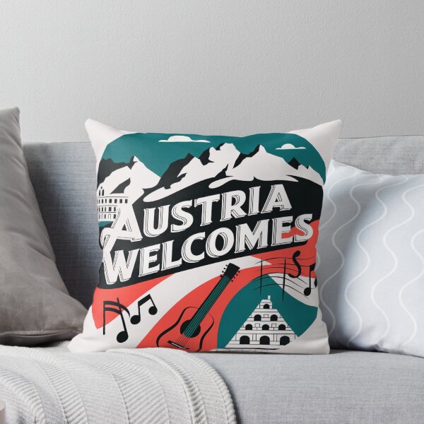Item preview, Austria Welcomes Flag Map designed and sold by AnimalsDH305.