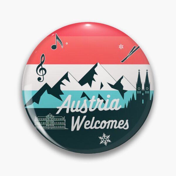 Item preview, Austria Welcomes Flag Map designed and sold by AnimalsDH305.