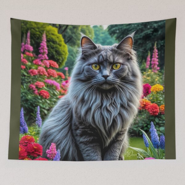 Item preview, Pearl Blue Angora Cat Portrait Painting designed and sold by Heart and Soul Studio.