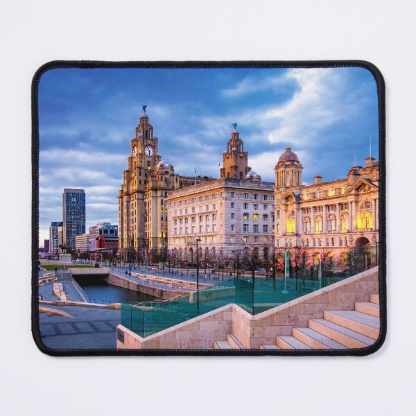 Item preview, Liverpool waterfront at dusk designed and sold by Pixancards.