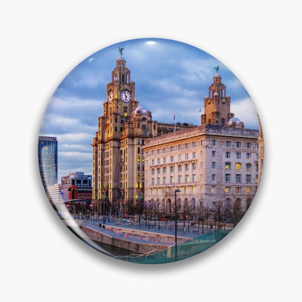 Item preview, Liverpool waterfront at dusk designed and sold by Pixancards.