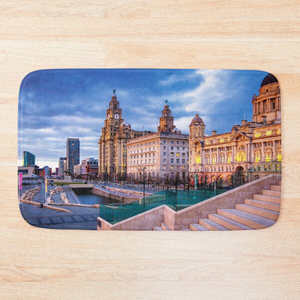 Item preview, Liverpool waterfront at dusk designed and sold by Pixancards.