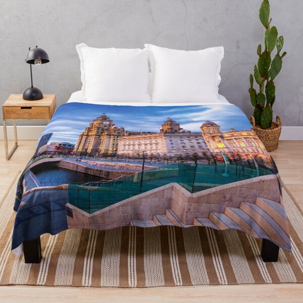 Item preview, Liverpool waterfront at dusk designed and sold by Pixancards.