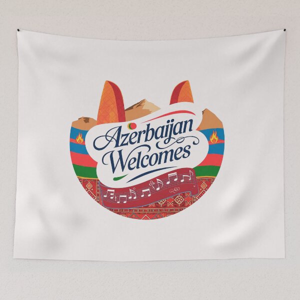 Item preview, Azerbaijan Welcomes Flag Map Culture designed and sold by AnimalsDH305.