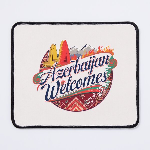 Item preview, Azerbaijan Welcomes Flag Map Culture designed and sold by AnimalsDH305.