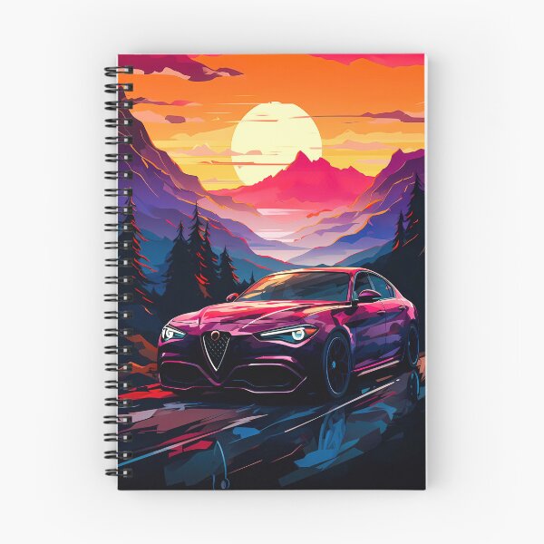 Artikelvorschau, Alfa Giulia Quadrifoglio bei Sonnenuntergang entworfen und verkauft von RevUpDesign.