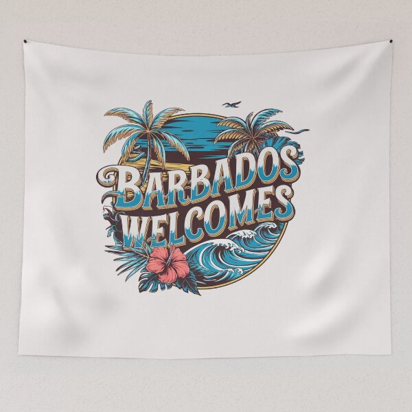 Item preview, Barbados Welcomes  Flag Map Culture designed and sold by AnimalsDH305.