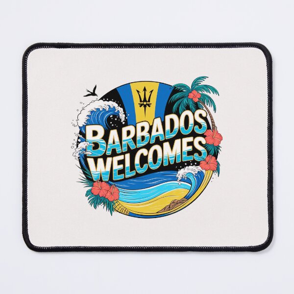 Item preview, Barbados Welcomes Flag Map Culture designed and sold by AnimalsDH305.
