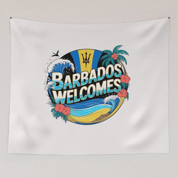 Item preview, Barbados Welcomes  Flag Map Culture designed and sold by AnimalsDH305.
