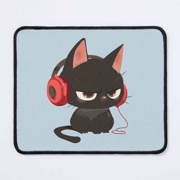 Item preview, cat in headphones designed and sold by Lafubinaka.