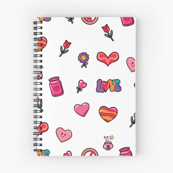 Item preview, Colorful collection of heart and flower illustrations  designed and sold by sandrawarty.