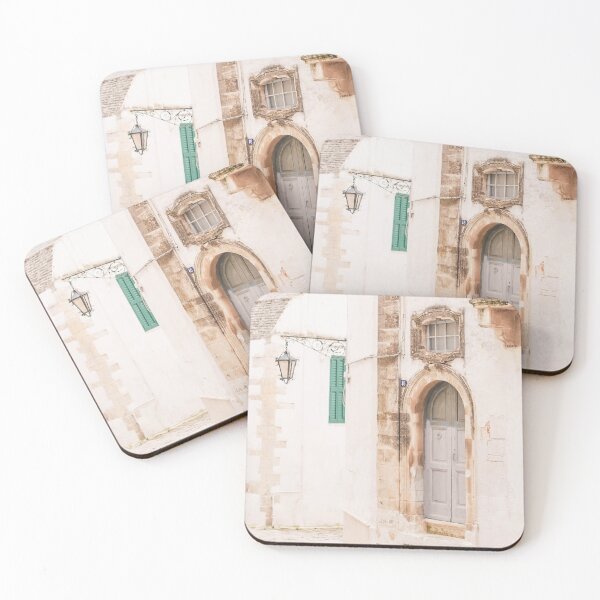 Item preview, Puglia, Italy I Deserted street with Italian Baroque architecture and vintage retro door photography in damaged condition with summer pastel aesthetic of la dolce vita in a countryside village in south designed and sold by Julie Travel Photography.