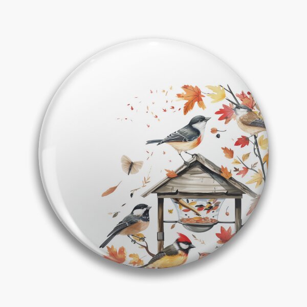 Item preview, Autumn Birds on Birdhouse - A Cozy Fall Moment designed and sold by schoolarts.
