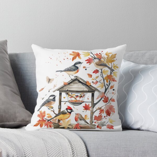 Item preview, Autumn Birds on Birdhouse - A Cozy Fall Moment designed and sold by schoolarts.