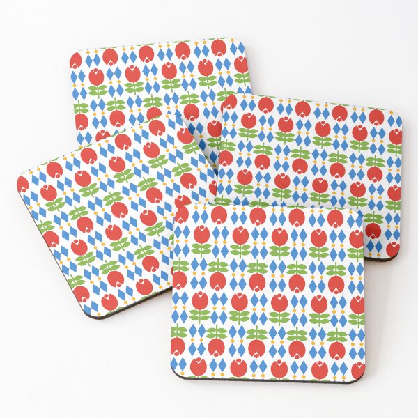 Item preview, Spring Garden Red Tulips Geometric Pattern designed and sold by MarikaJohnson.