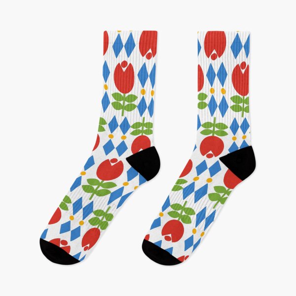 Item preview, Spring Garden Red Tulips Geometric Pattern designed and sold by MarikaJohnson.