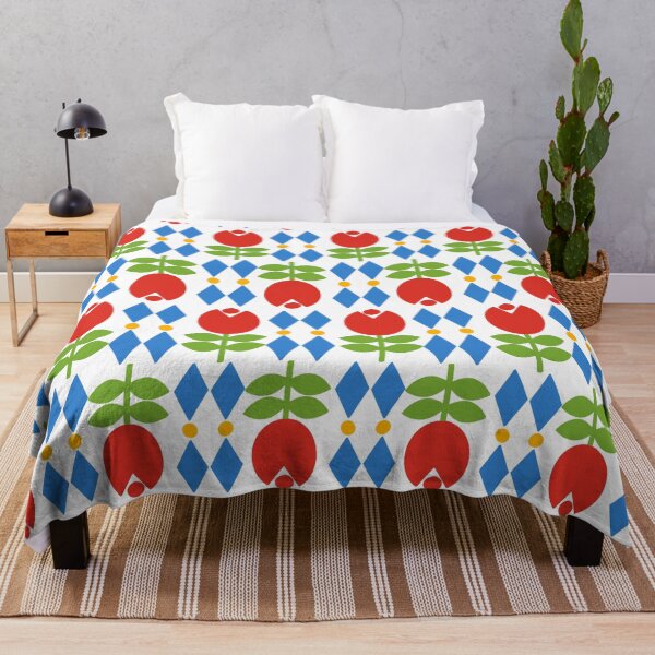 Item preview, Spring Garden Red Tulips Geometric Pattern designed and sold by MarikaJohnson.