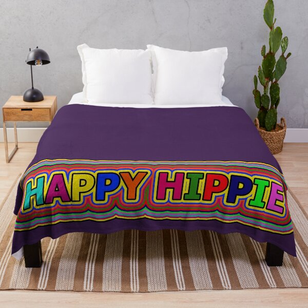 Item preview, Happy Hippie Colorful Words Trippy Retro Hippie Lines 1 of 4 designed and sold by Beachy.
