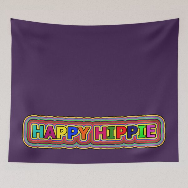 Item preview, Happy Hippie Colorful Words Trippy Retro Hippie Lines 1 of 4 designed and sold by Beachy.