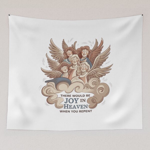 Item preview, There would be Joy in Heaven when you Repent, Joyful Angels Art  designed and sold by Faithloveshop.