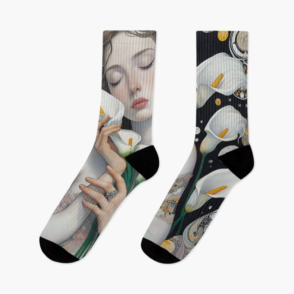 Item preview, "Girl and Calla Lilies" is not just a painting, but a real cocktail of charm and floral flirtation! designed and sold by aleksandr13.