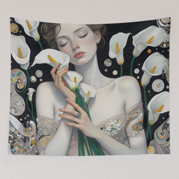 Item preview, "Girl and Calla Lilies" is not just a painting, but a real cocktail of charm and floral flirtation! designed and sold by aleksandr13.
