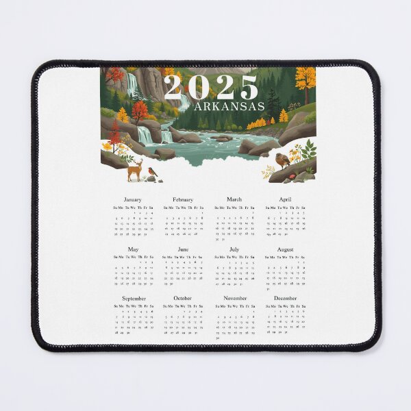 Item preview, 2025 Year Text Calendar | Arkansas Themed Design designed and sold by svarupa.