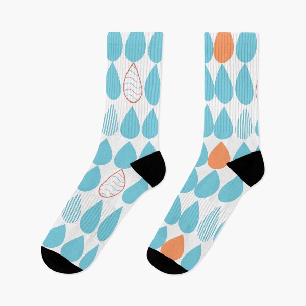 Item preview, Turquoise and Coral Geometric Water Drops Pattern designed and sold by MarikaJohnson.