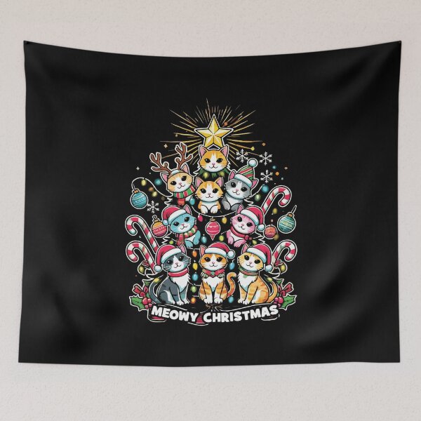 Item preview, Meowy Christmas – Adorable Cat Christmas Tree Design for Cat Lovers designed and sold by chantastical.