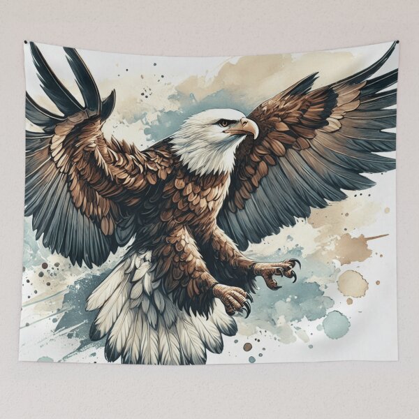 Item preview, Majestic Watercolor Bald Eagle in Flight designed and sold by WaterBirdArt.