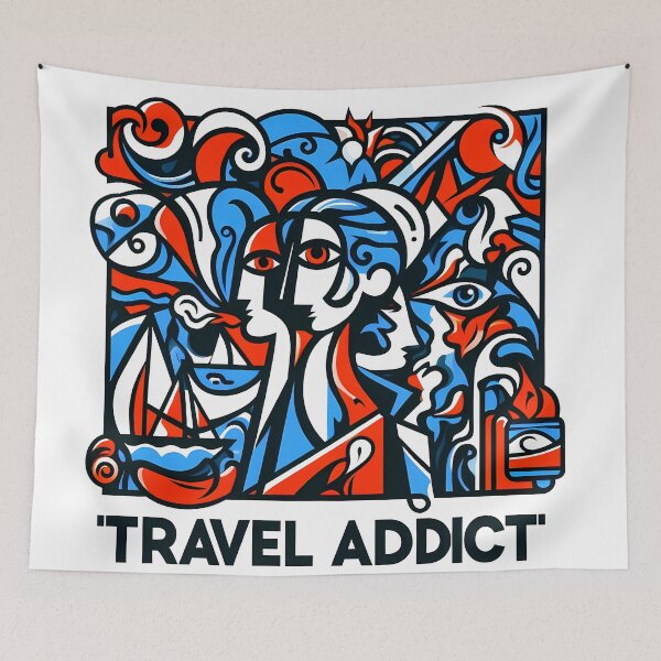 Item preview, Travel Addict – Surreal Minimalist Cubic Art designed and sold by OzzFrequency.