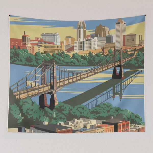 Item preview, Cincinnati Vintage Travel Poster designed and sold by TravelerRat.