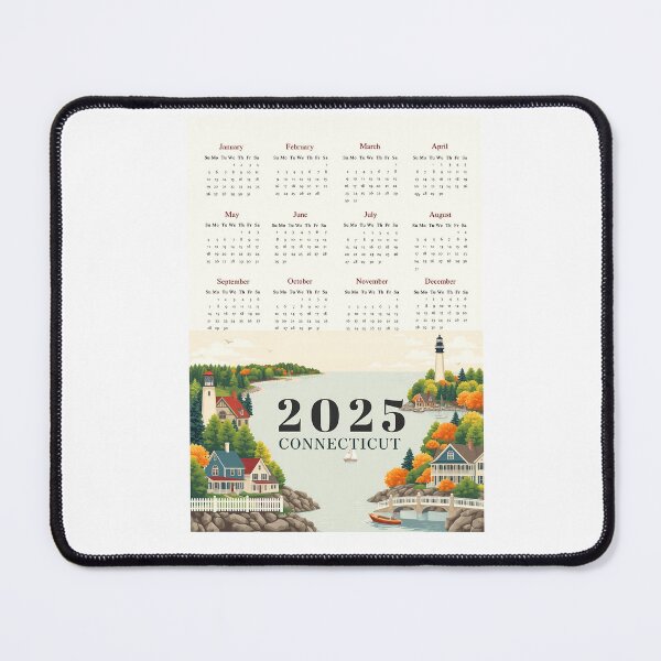 Item preview, 2025 Year Text Calendar | Connecticut Themed Design designed and sold by svarupa.