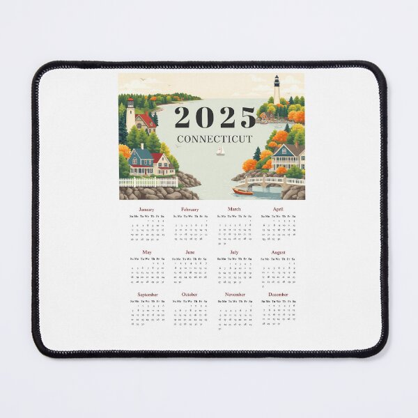 Item preview, 2025 Year Text Calendar | Connecticut Themed Design designed and sold by svarupa.