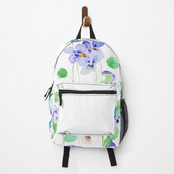 Item preview, hand painted blue and purple viola flowers pansy flowers designed and sold by ColorandColor.