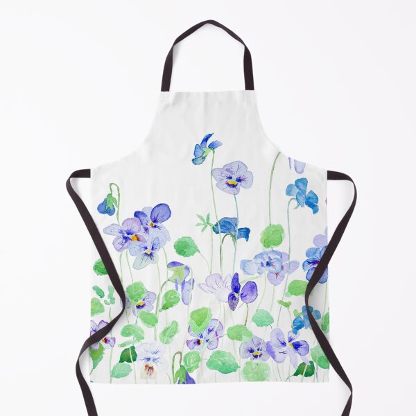 Item preview, hand painted blue and purple viola flowers pansy flowers designed and sold by ColorandColor.