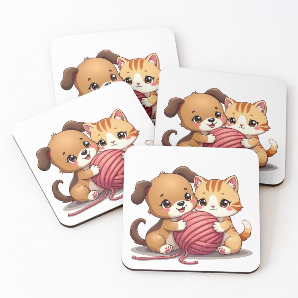 Item preview, cat dog and yarn designed and sold by jkrphoto.