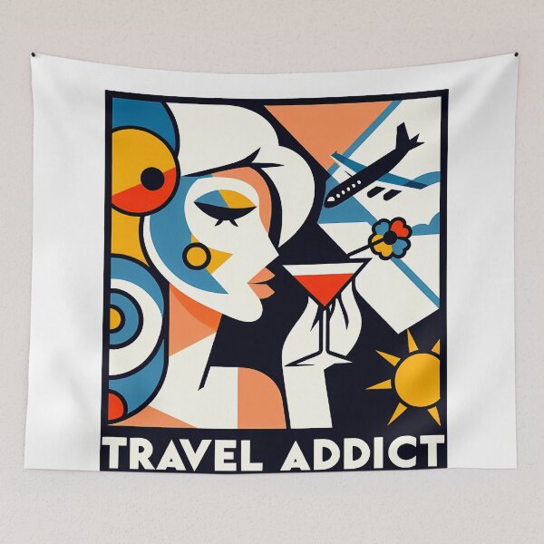 Item preview, Travel Addict – Surreal Minimalist Cubic Art designed and sold by OzzFrequency.