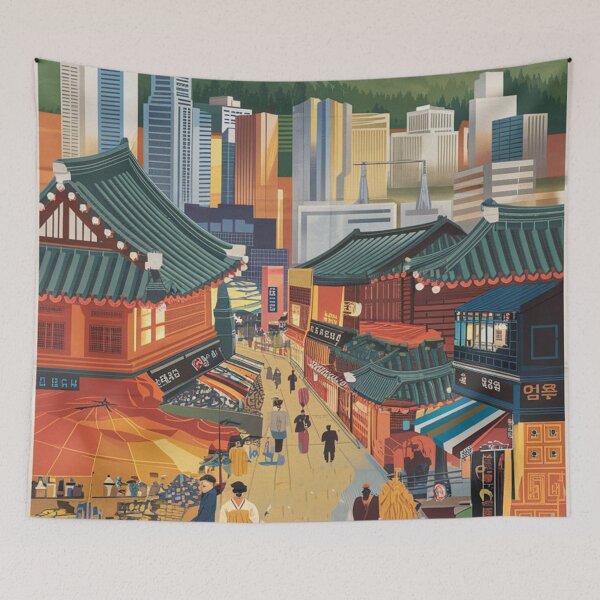 Item preview, Daegu Vintage Travel Poster designed and sold by TravelerRat.