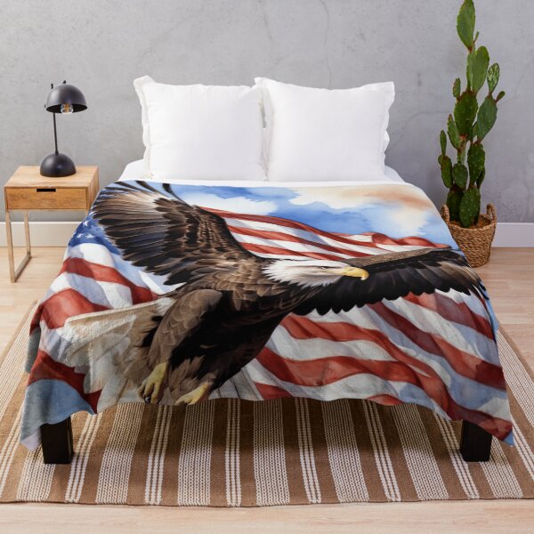 Item preview, Majestic Bald Eagle with American Flag designed and sold by WaterBirdArt.