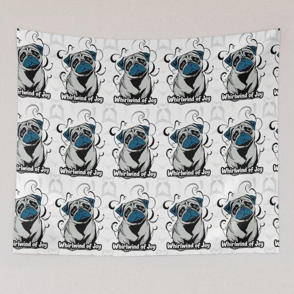 Item preview, Unique Pug Portrait Swirling Accents designed and sold by Cute-Cuddles.