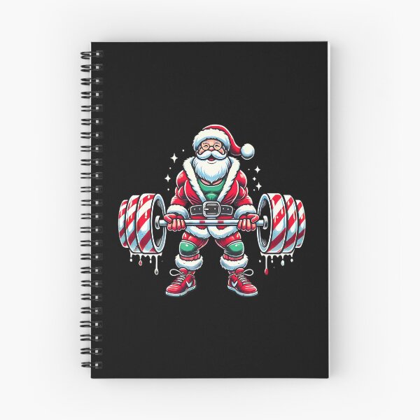 Item preview, Papá Noel divertido levantando pesas en Navidad, fitness, gimnasio, peso muerto, Navidad 2025 designed and sold by ArtByKatti.