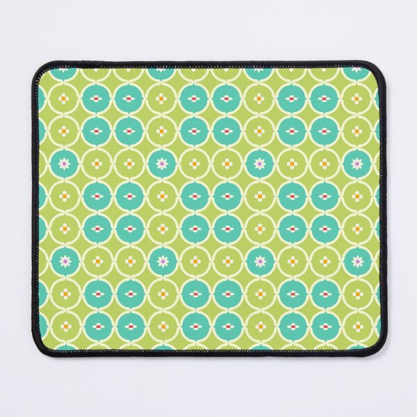 Item preview, Green and Turquoise Tiny Flowers and Lily Pads Geometric Pattern designed and sold by MarikaJohnson.