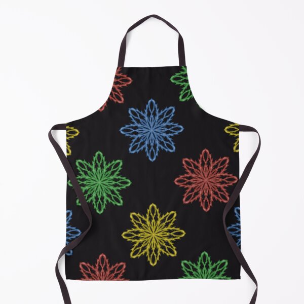 Item preview, Pattern of snowflakes "Inspiration" of different colors on a black background designed and sold by Cherevan.