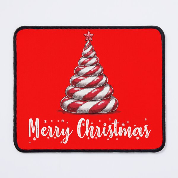 Item preview, Christmas tree illustration made of candy cane with red and white stripes in a vintage style designed and sold by EyeMFlatBoard.