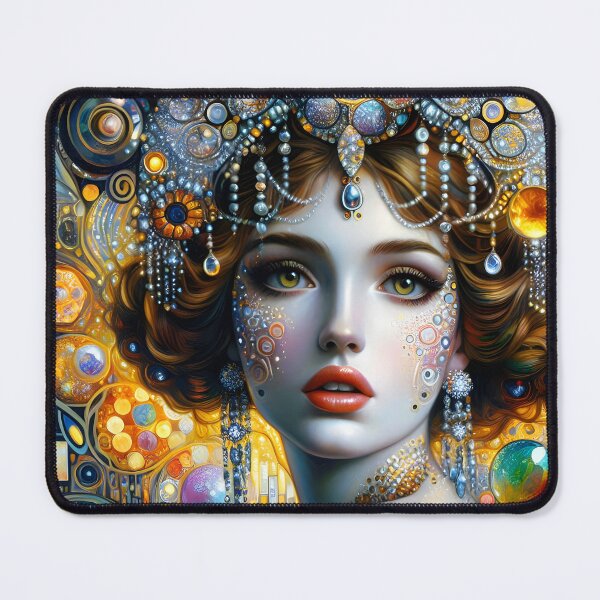 Item preview, Klimt inspired portrait of a beautiful bejeweled woman  designed and sold by EmeraldeaArt.