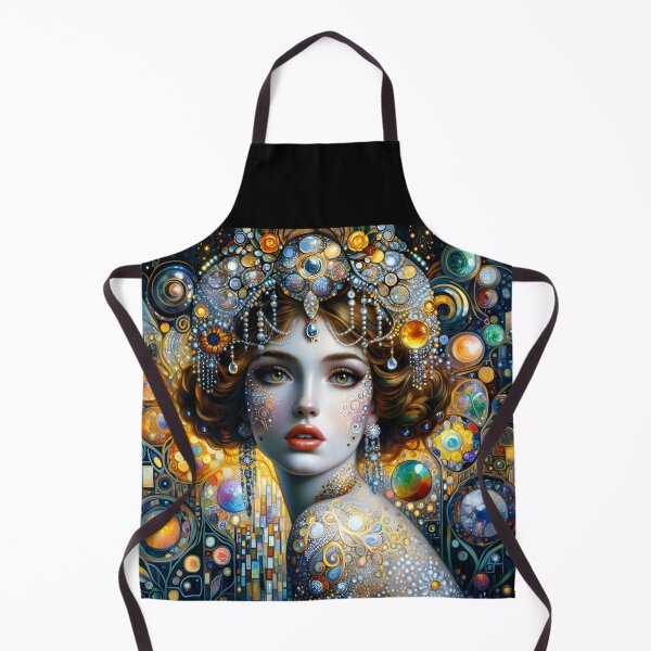 Item preview, Klimt inspired portrait of a beautiful bejeweled woman designed and sold by EmeraldeaArt.